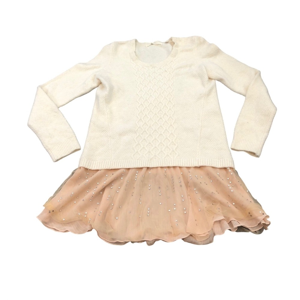 Knitted & Knotted Anthropologie Ballerina Wool Alpaca‎ Ivory Pink LargeSmall